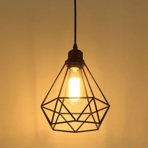 luminaire suspendu industriel noir en métal