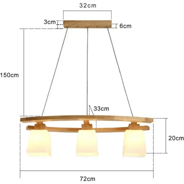 Lustre en bois moderne - Lustre salon