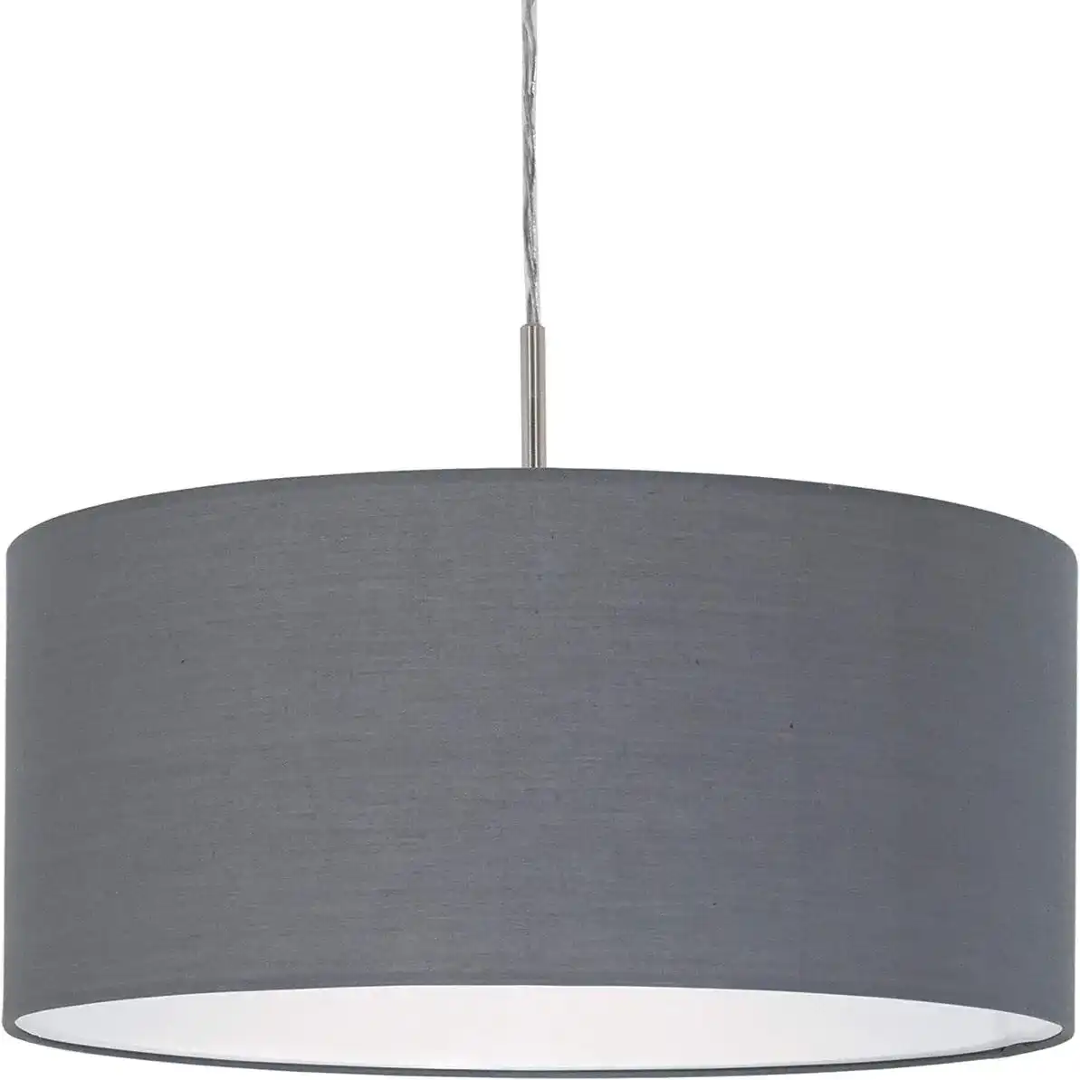 Lustre en tissu gris avec abat-jour cylindrique