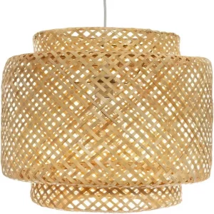 suspension en bambou naturel tressé
