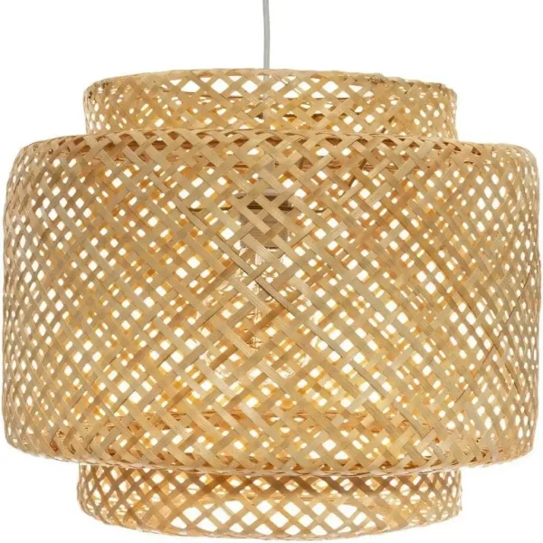 suspension en bambou naturel tressé
