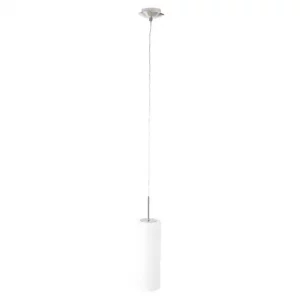 Suspension cylindrique blanche avec câble ajustable