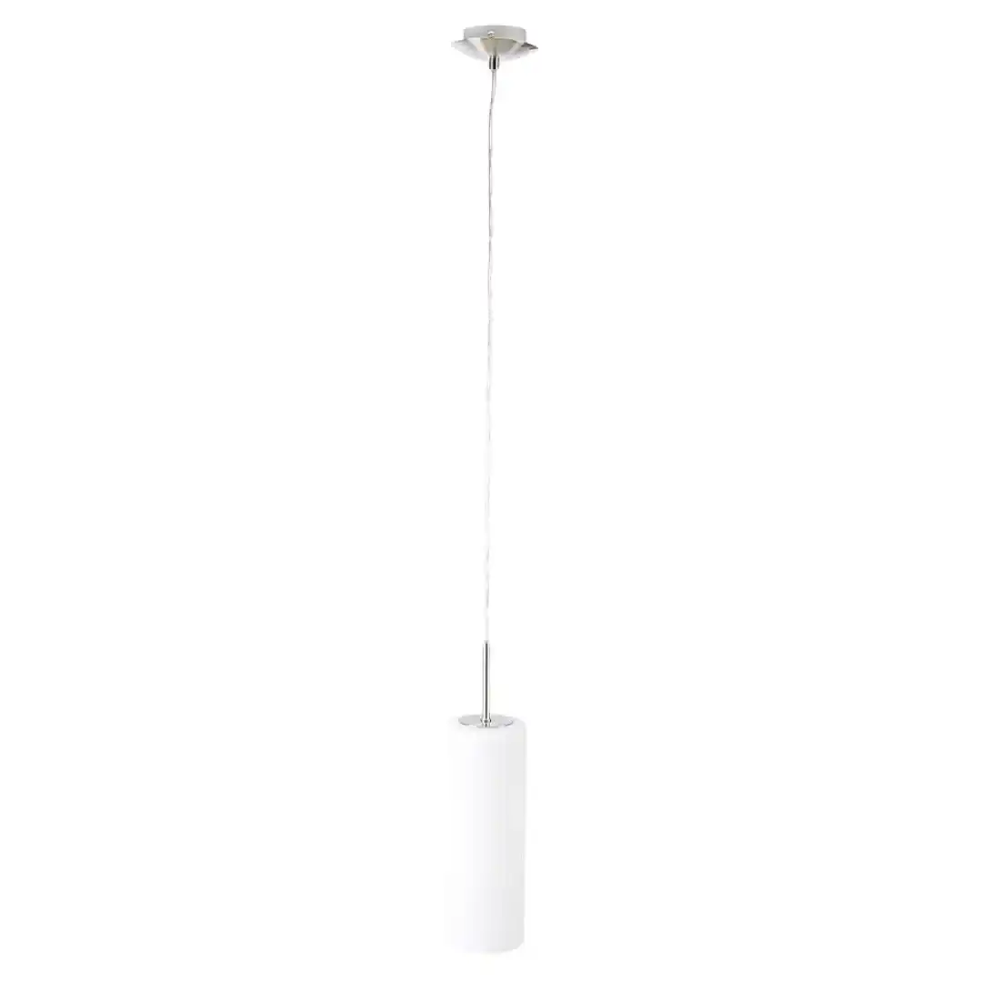 Suspension cylindrique blanche avec câble ajustable