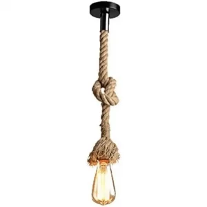 Suspension en corde naturelle avec un nœud, design rustique et industriel