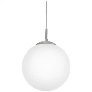 Suspension ronde blanche en verre dépoli